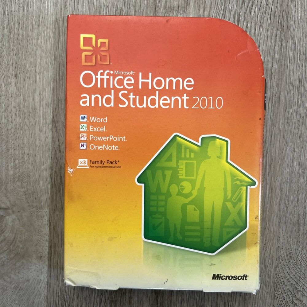 Microsoft Office Home And Student 2010 Software for Windows With Key Family Pack